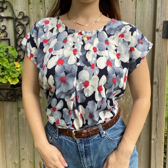 Grey floral blouse - Picture 4 of 6